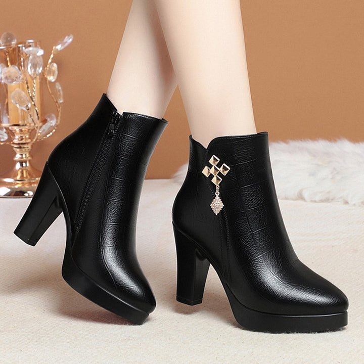 Freya | Fur Lined Block Heel Boots