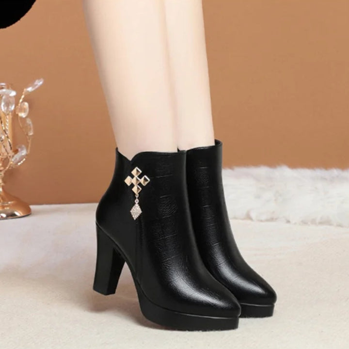 Freya | Fur Lined Block Heel Boots