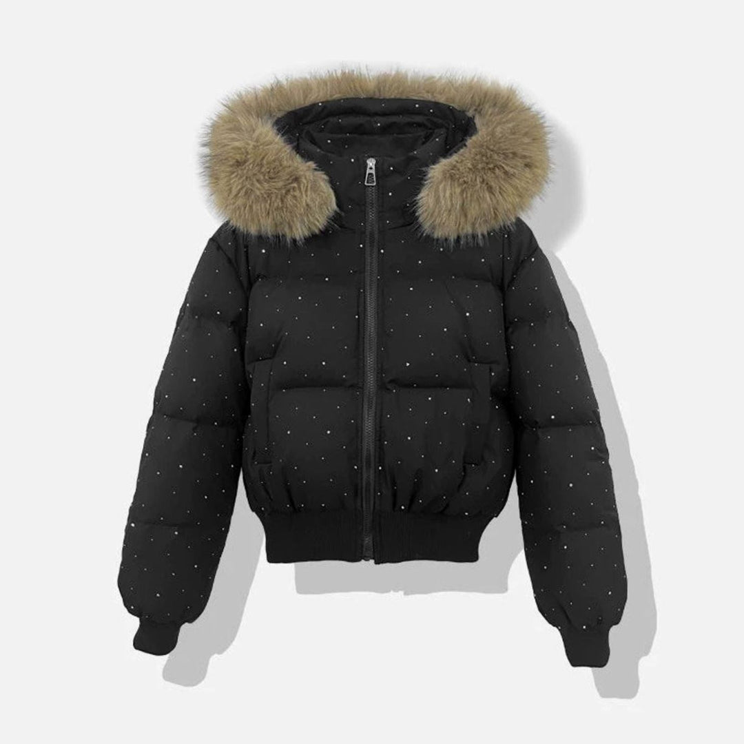 Juliet | Diamante Puffer Jacket Detachable Hood