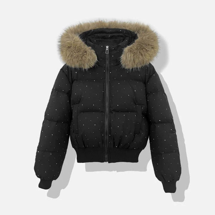 Juliet | Diamante Puffer Jacket Detachable Hood