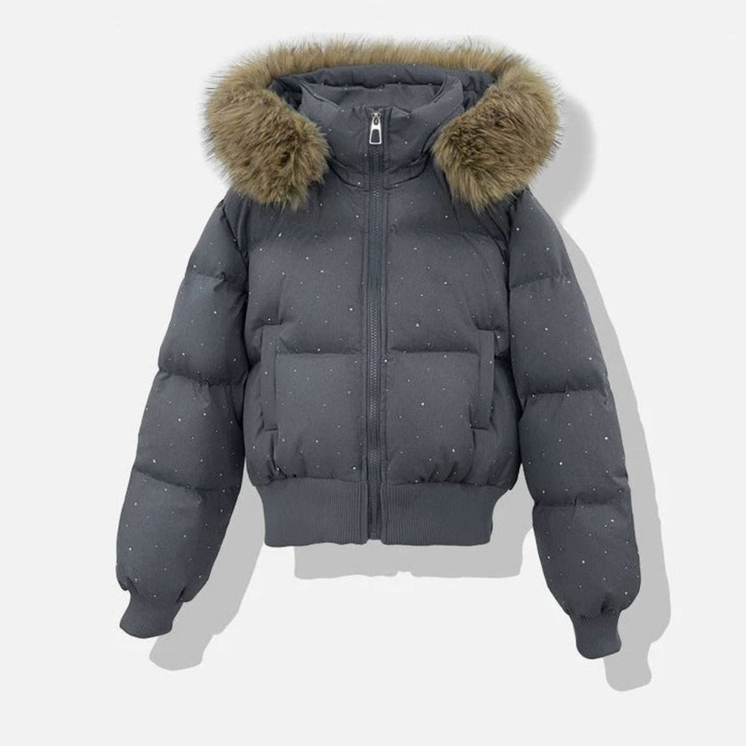 Juliet | Diamante Puffer Jacket Detachable Hood