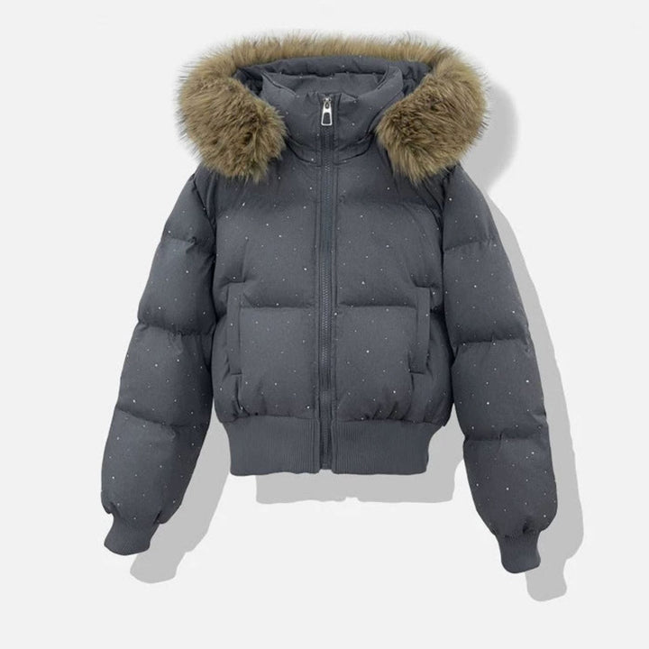 Juliet | Diamante Puffer Jacket Detachable Hood