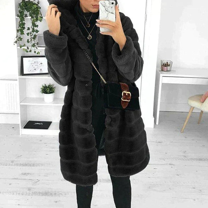 Georgia | Hooded Long Shaggy Faux Coat