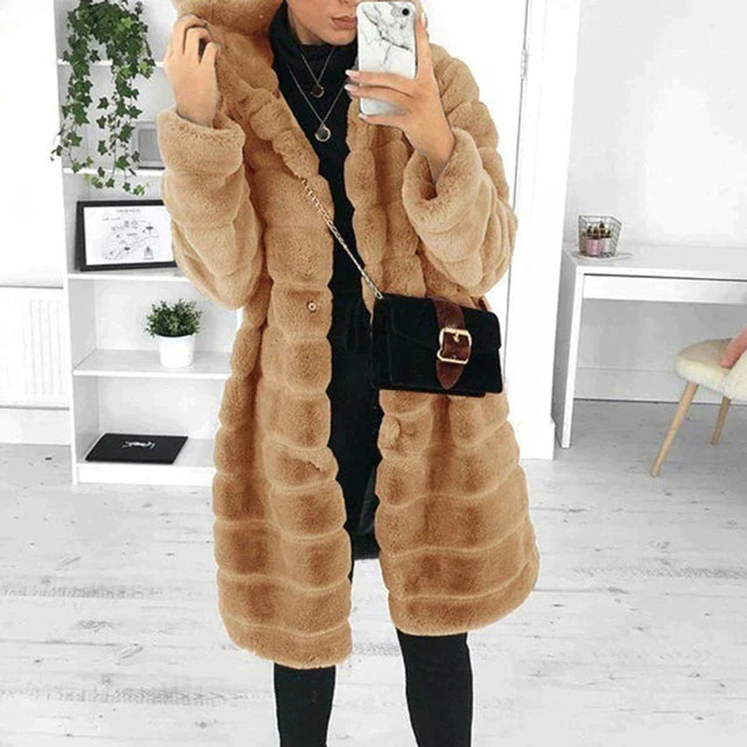 Georgia | Hooded Long Shaggy Faux Coat