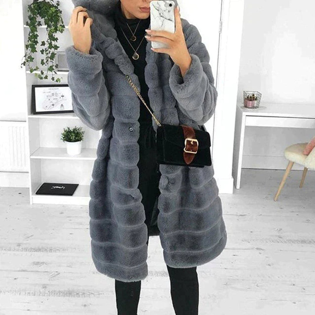 Georgia | Hooded Long Shaggy Faux Coat