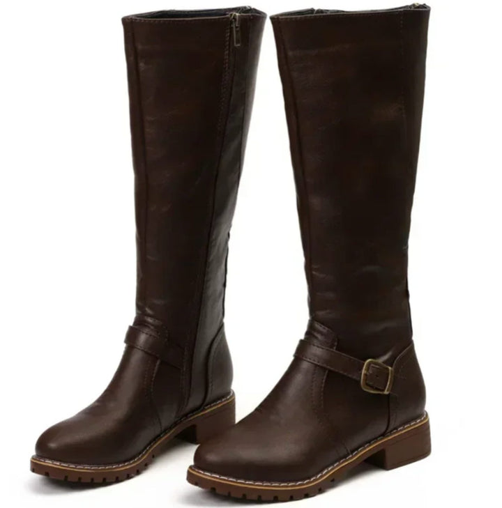 Agnes | Strap Knee High Boots