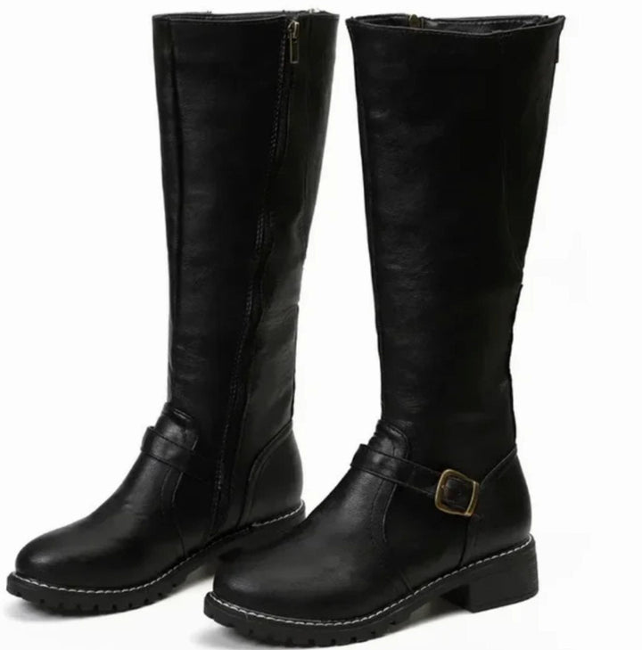 Agnes | Strap Knee High Boots