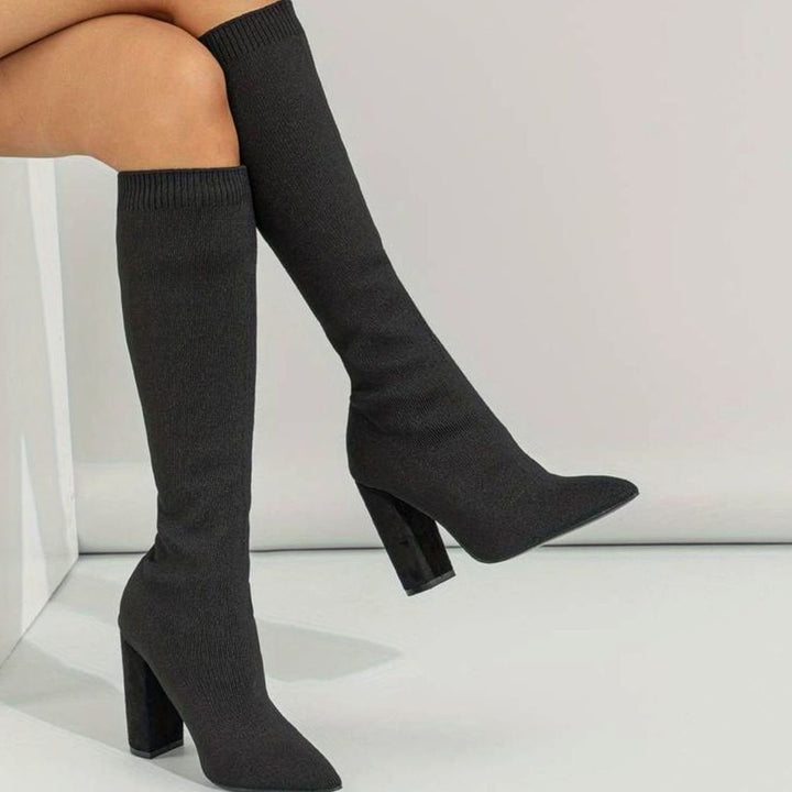 Iris | Knitted Knee High Boots