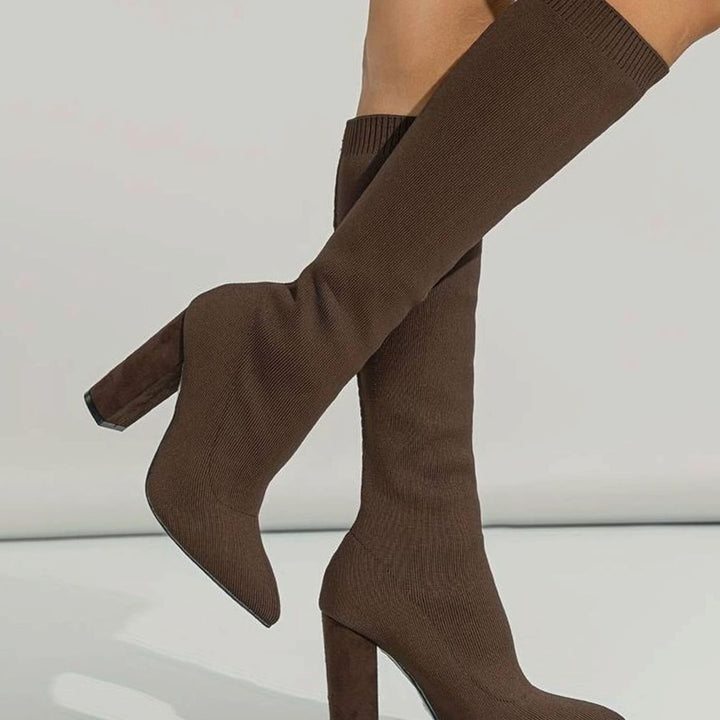 Iris | Knitted Knee High Boots
