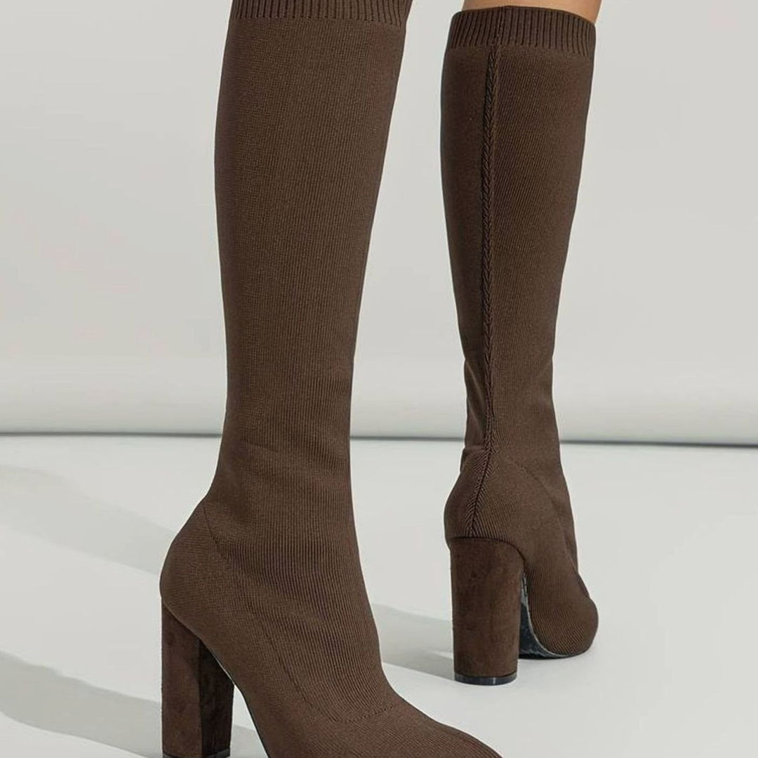 Iris | Knitted Knee High Boots