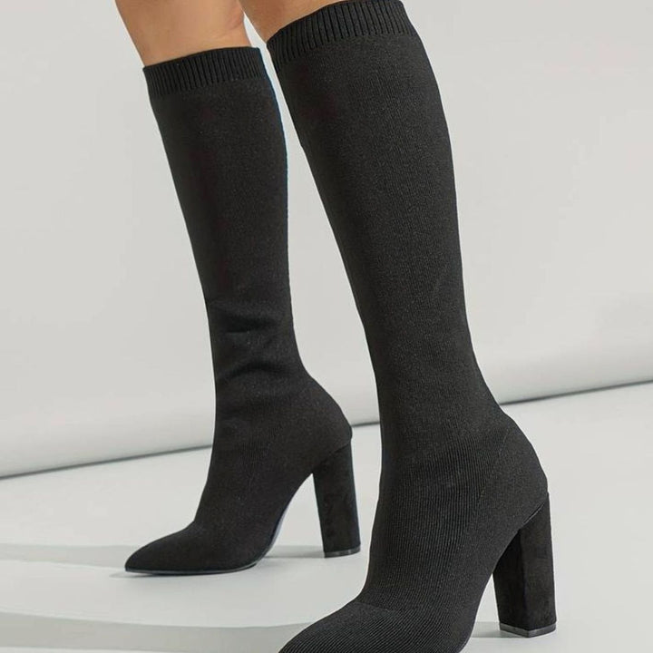 Iris | Knitted Knee High Boots