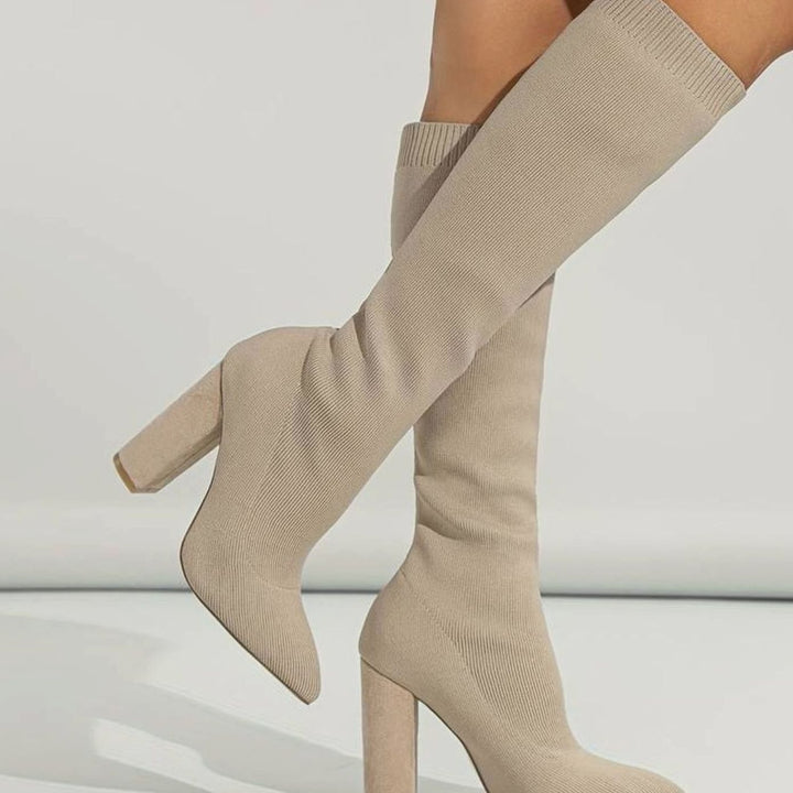 Iris | Knitted Knee High Boots