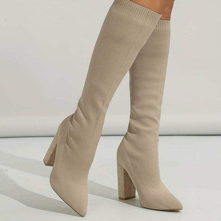 Iris | Knitted Knee High Boots