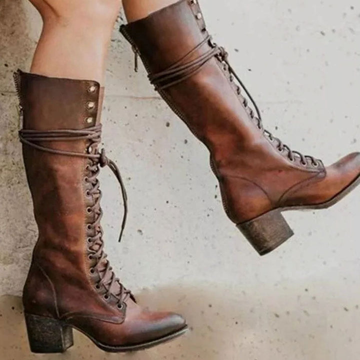 Daisy | Lace-Up Knee High Boots