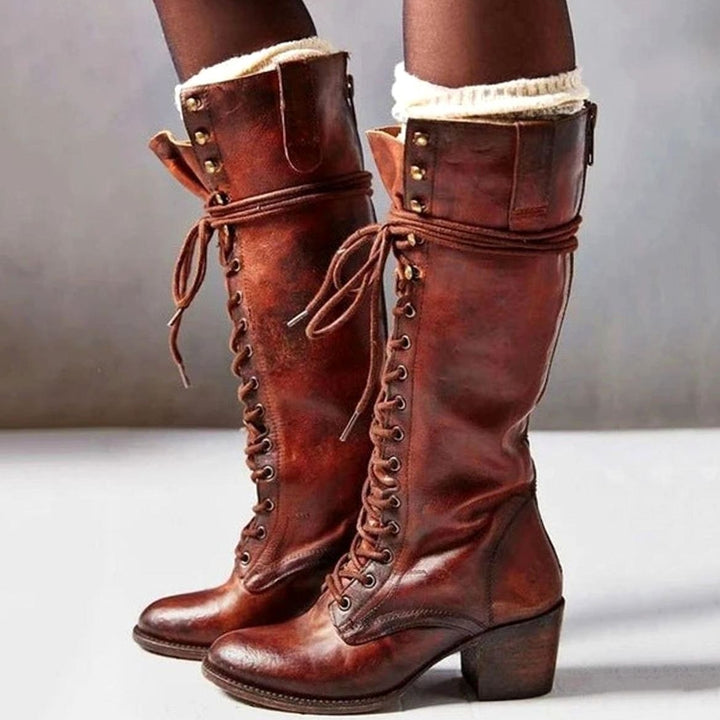 Daisy | Lace-Up Knee High Boots
