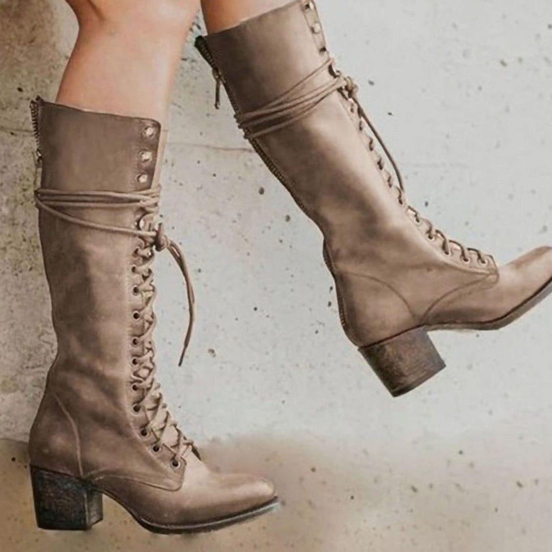 Daisy | Lace-Up Knee High Boots