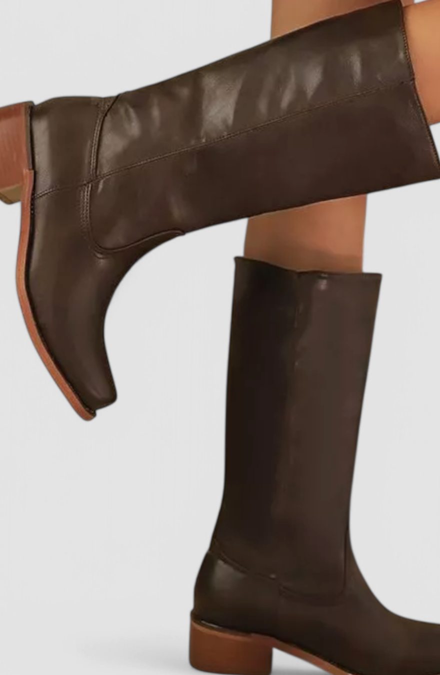 Elsie | Stacked Heel Knee Boots
