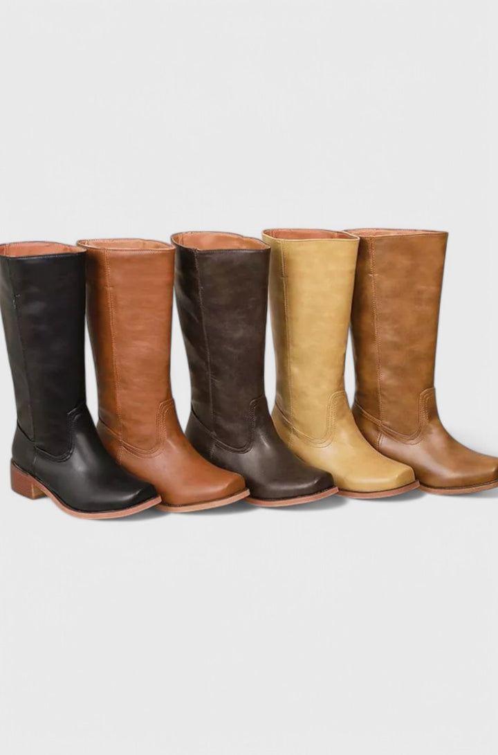 Elsie | Stacked Heel Knee Boots