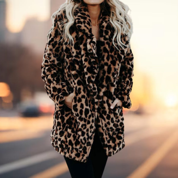 June | Leopard Print Open Front Coat