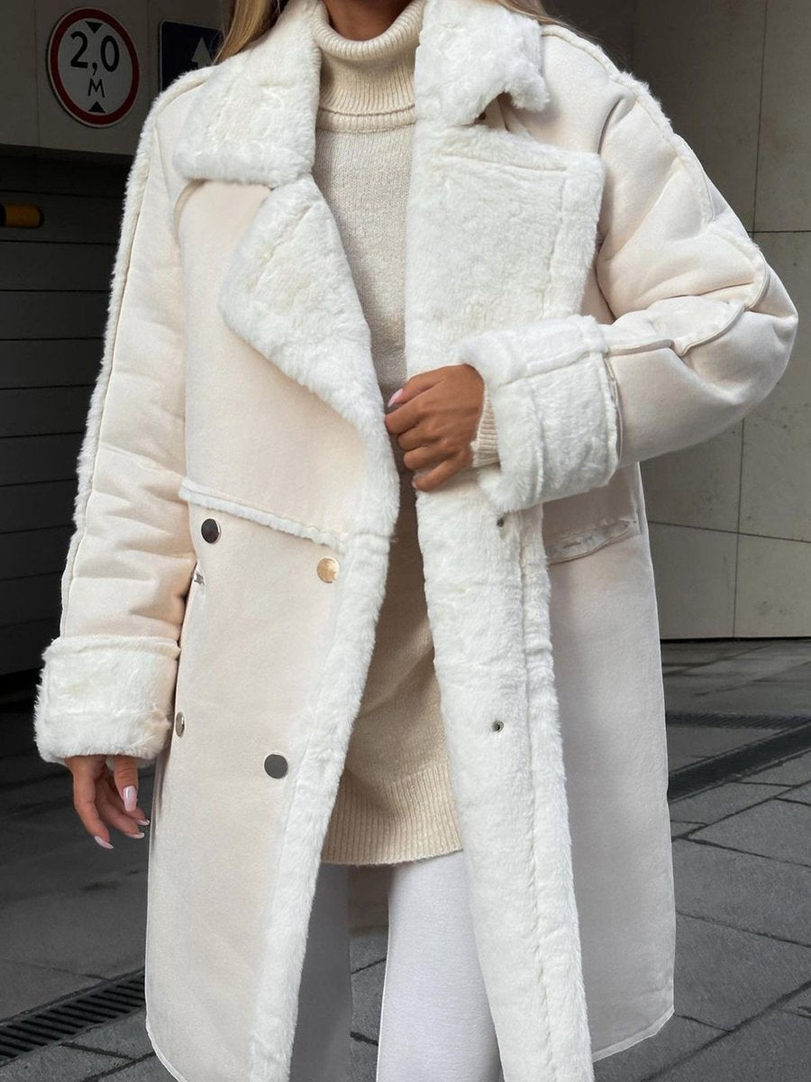 Esme | Long Double Breasted Shearling Coat