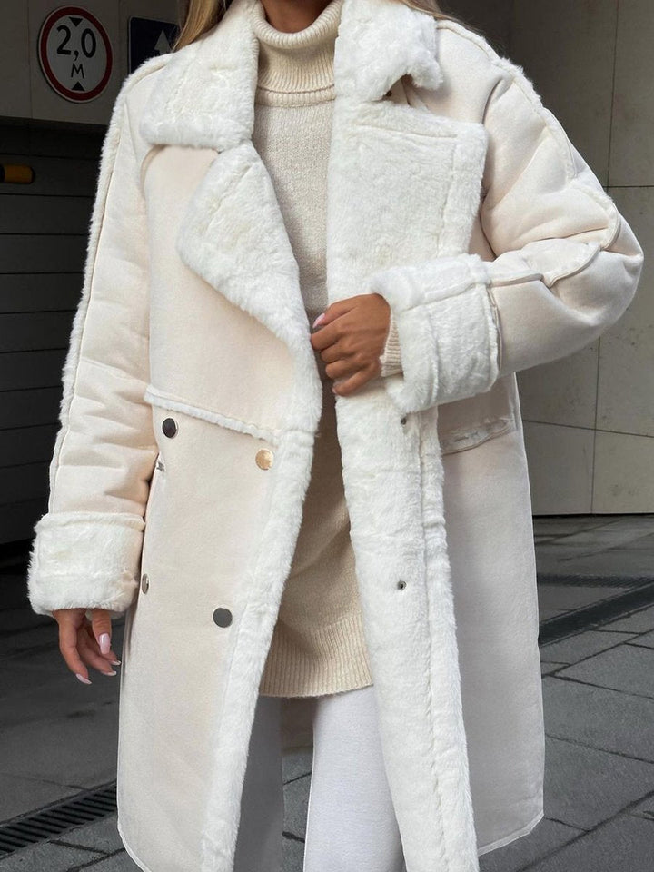 Esme | Long Double Breasted Shearling Coat