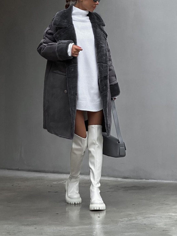 Esme | Long Double Breasted Shearling Coat