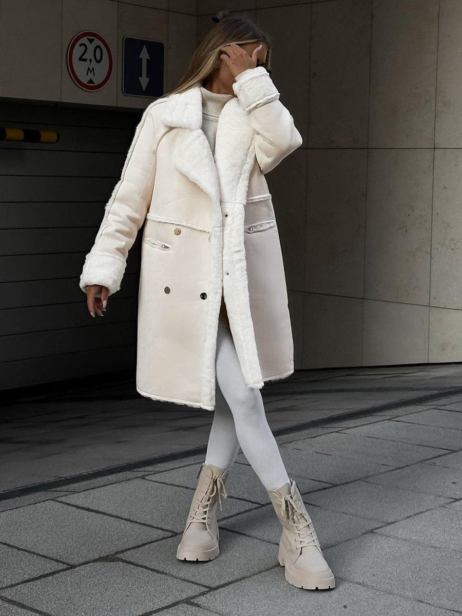 Esme | Long Double Breasted Shearling Coat