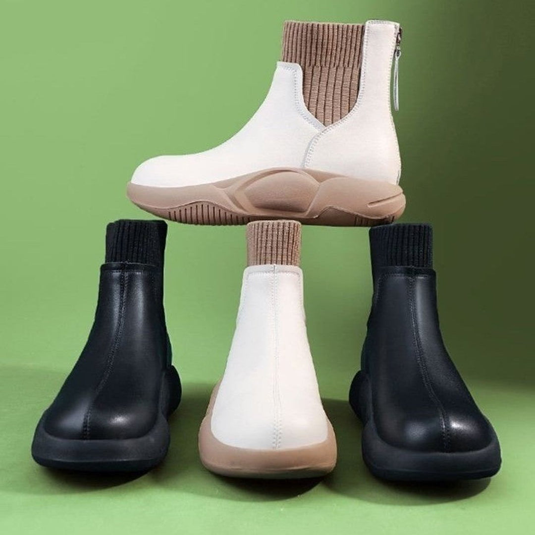 Willow | Knit Cuff Ankle Heeled Boots