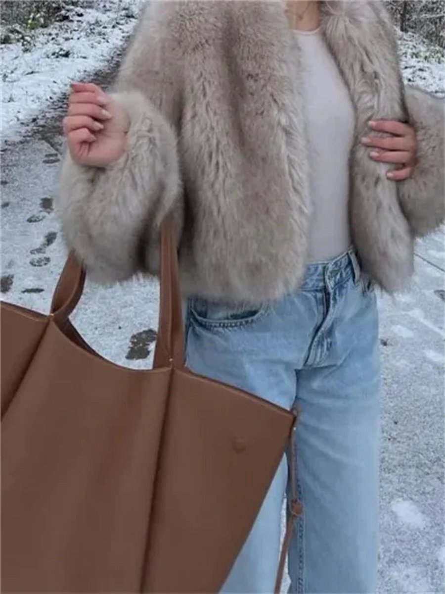 Iris | Luxury Fluffy Faux Bomber Jacket