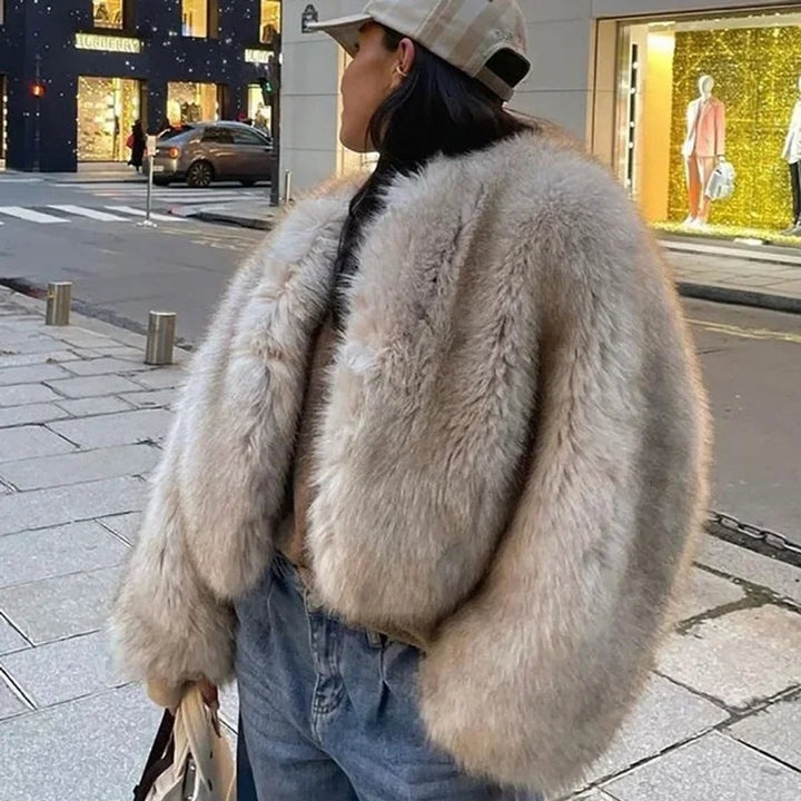 Iris | Luxury Fluffy Faux Bomber Jacket