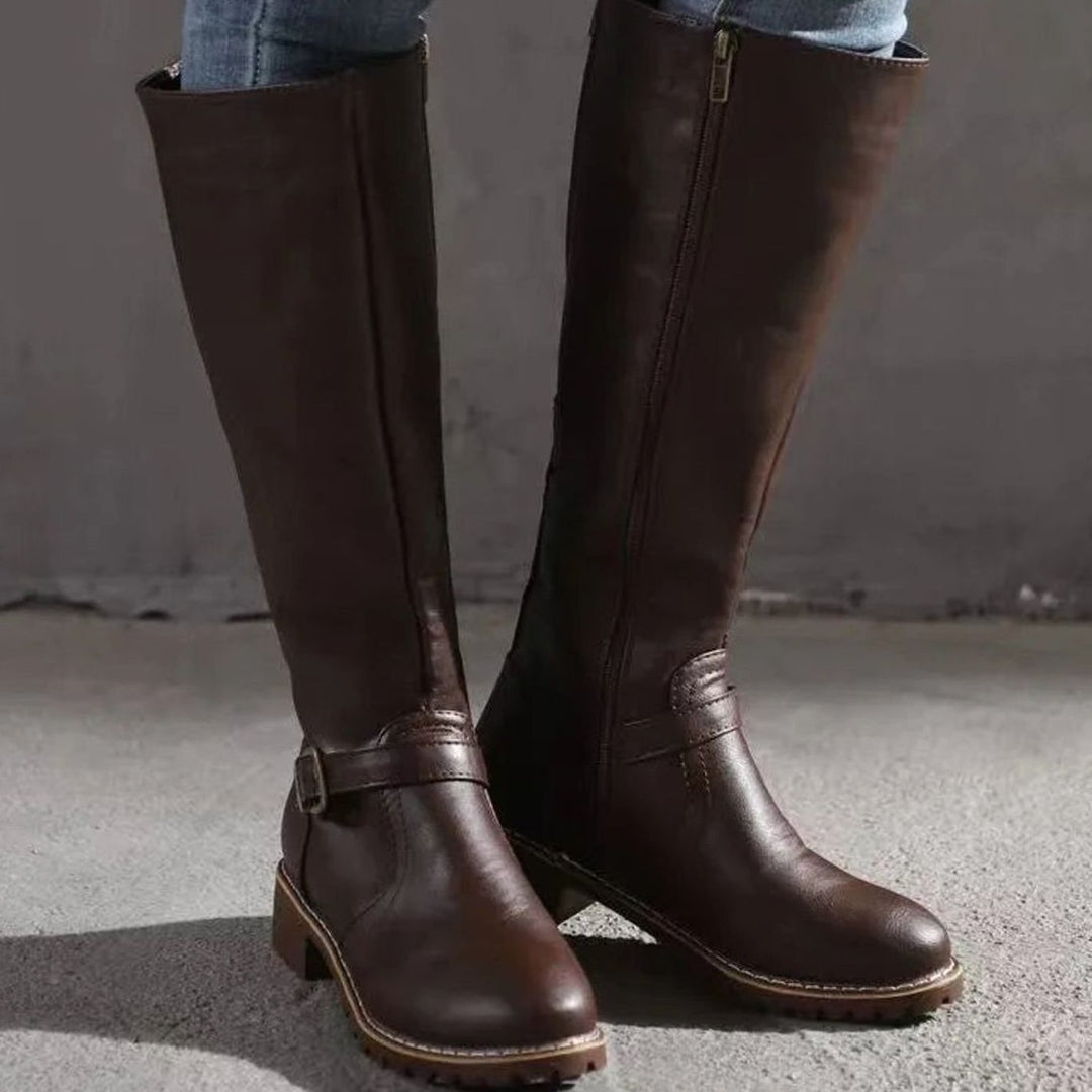 Ruby | Buckle Knee High Boots