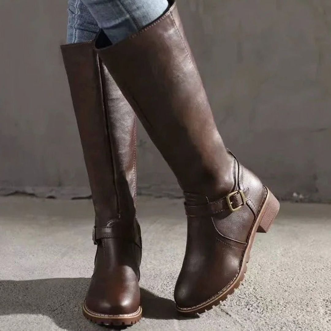 Ruby | Buckle Knee High Boots