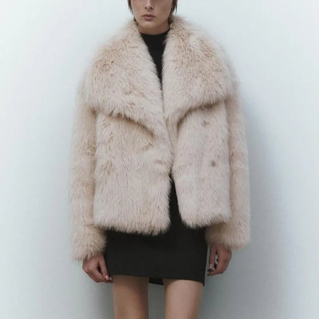 Eleanor | Oversized Fluffy Large Lapel Coat