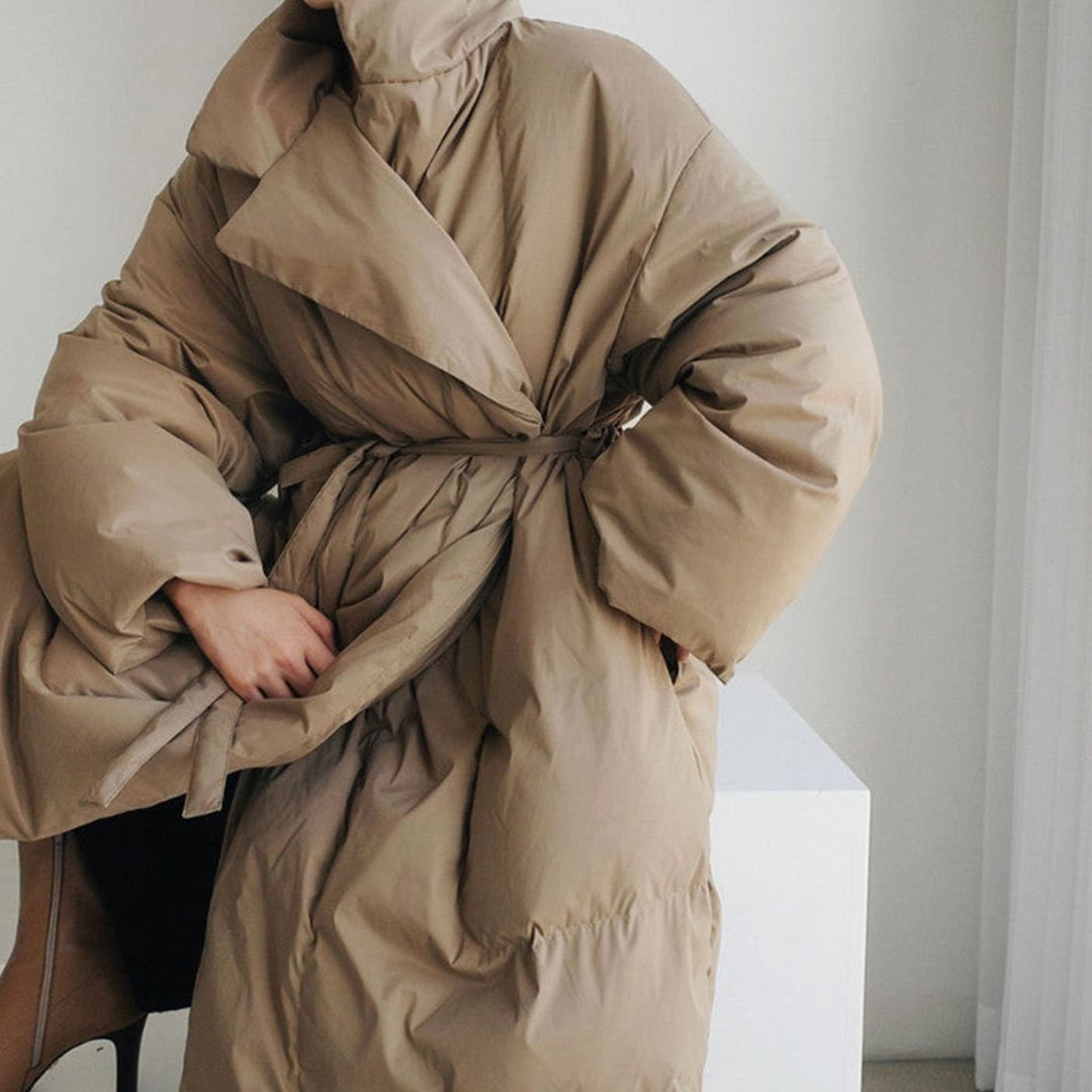 Florrie | Long Belted Puffer Jacket Oversized