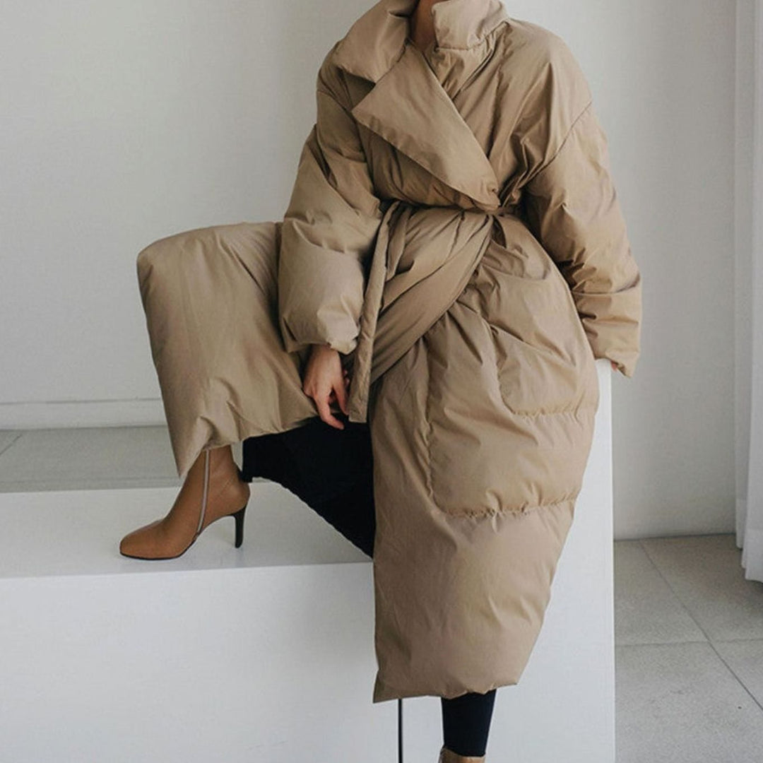 Florrie | Long Belted Puffer Jacket Oversized