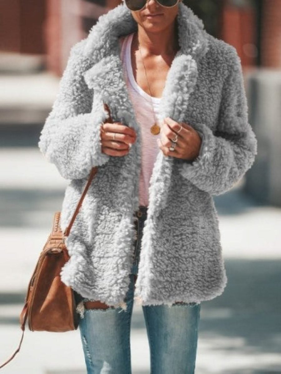 Cecily | Oversized Teddy Notch Collar Coat
