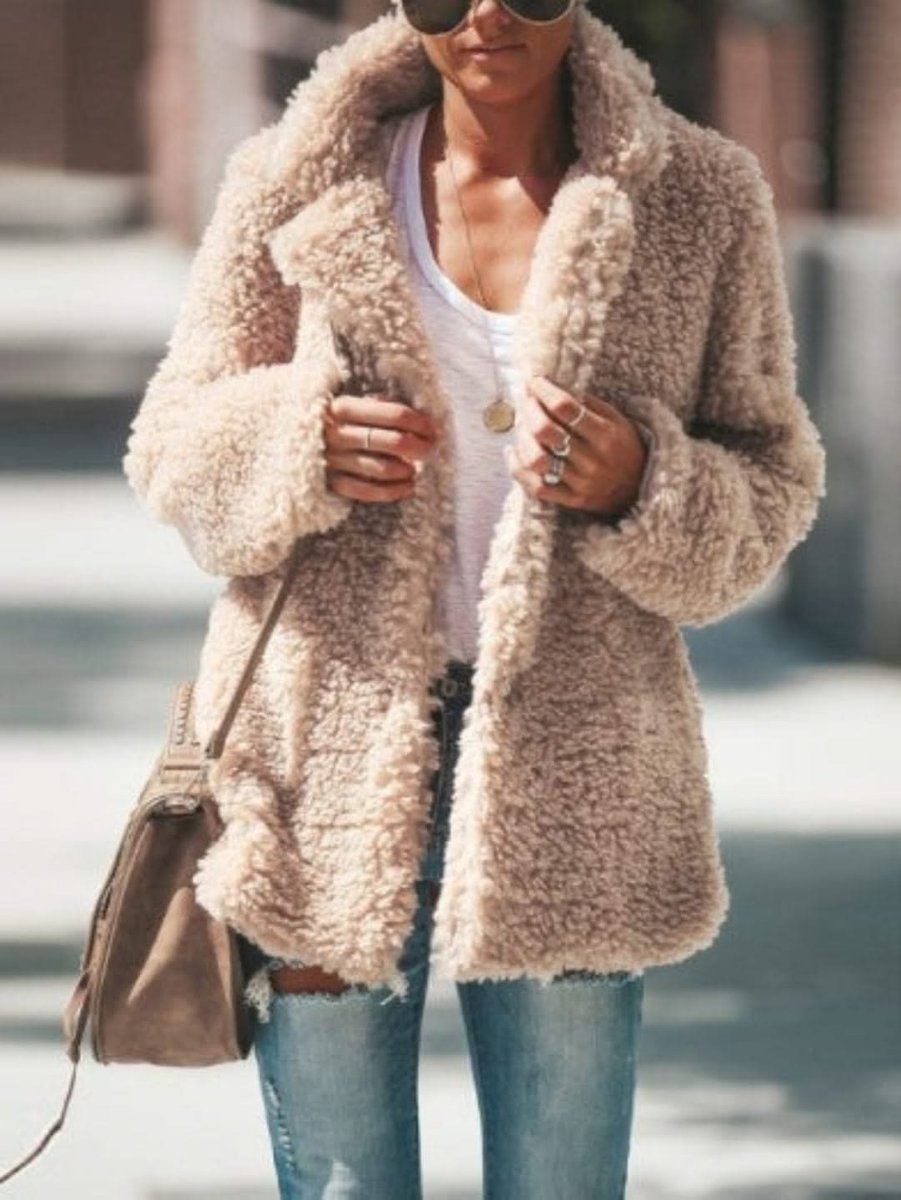 Cecily | Oversized Teddy Notch Collar Coat