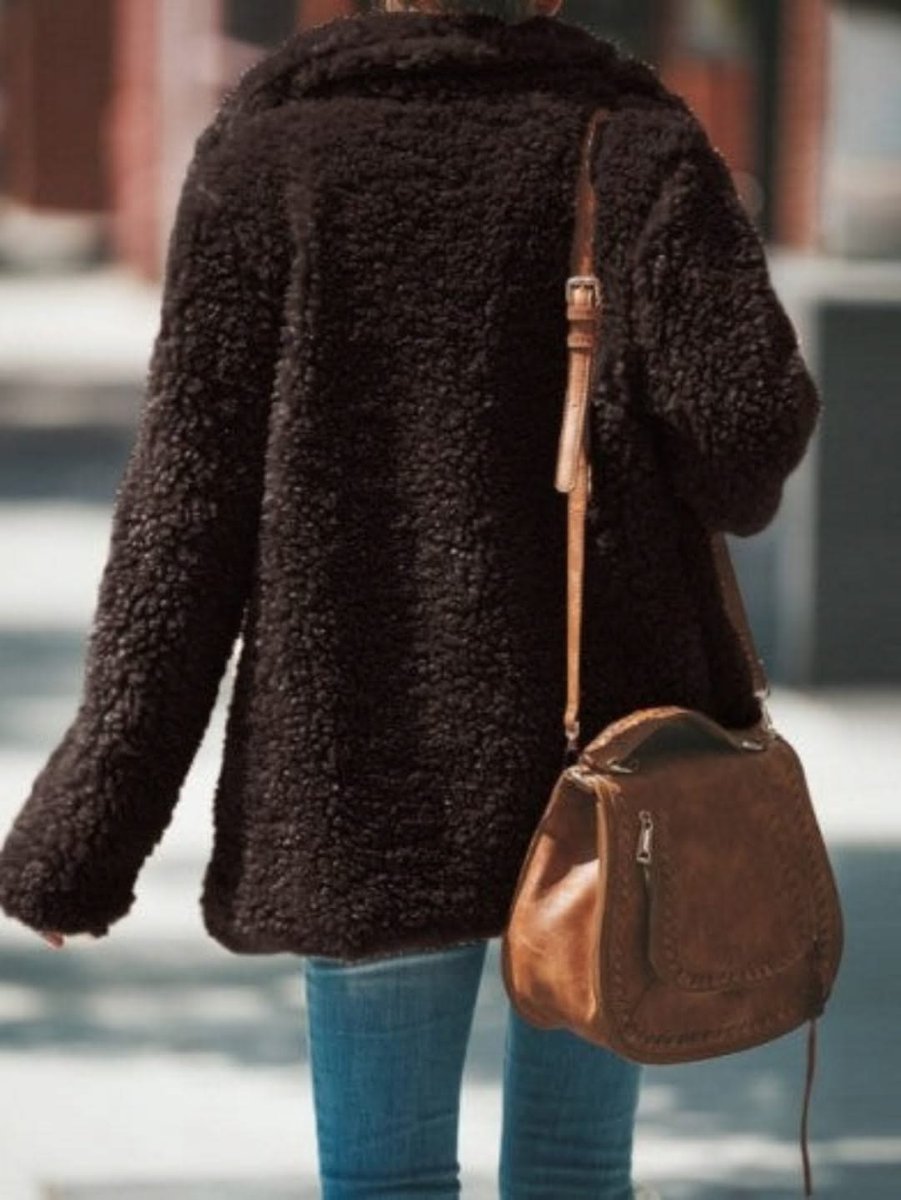 Cecily | Oversized Teddy Notch Collar Coat