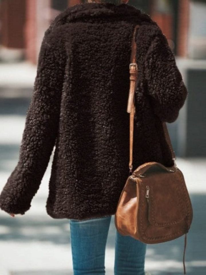Cecily | Oversized Teddy Notch Collar Coat