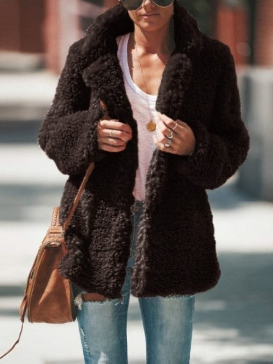 Cecily | Oversized Teddy Notch Collar Coat