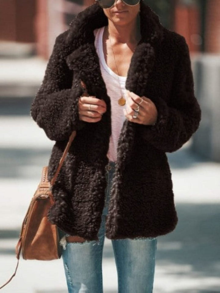 Cecily | Oversized Teddy Notch Collar Coat