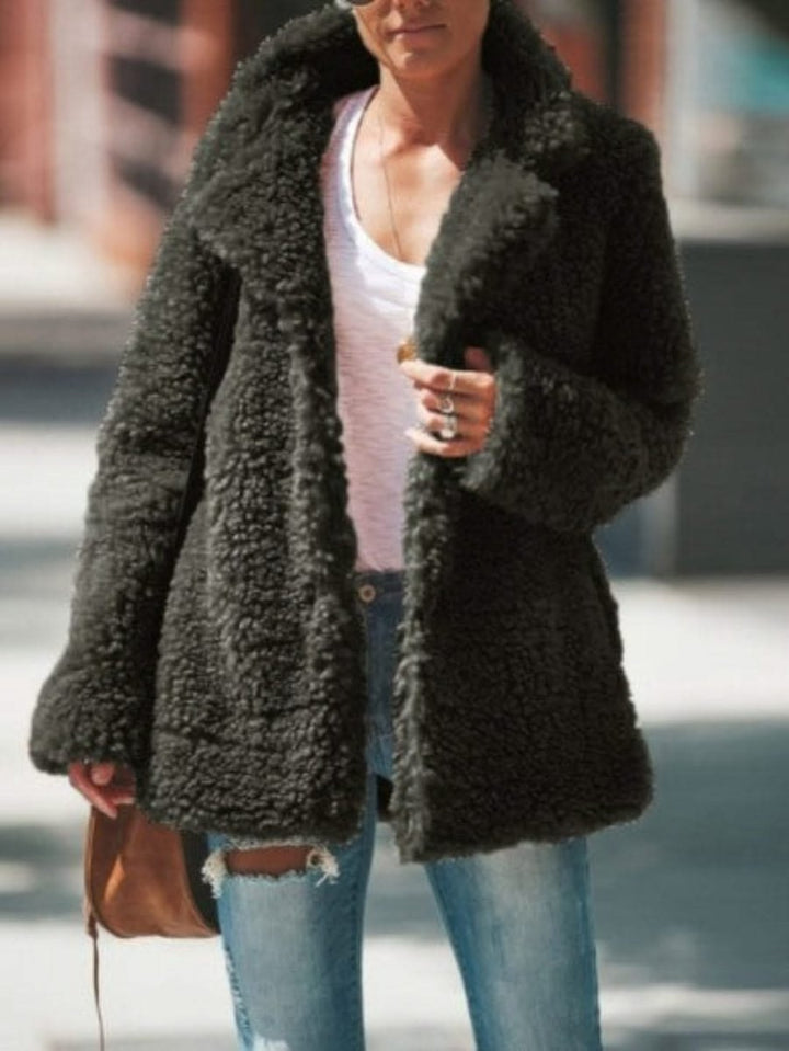 Cecily | Oversized Teddy Notch Collar Coat