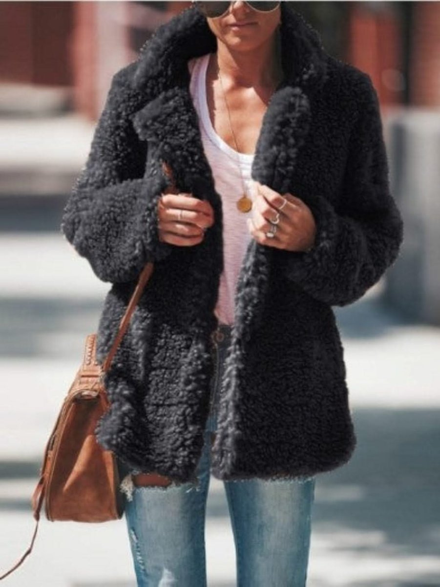Cecily | Oversized Teddy Notch Collar Coat
