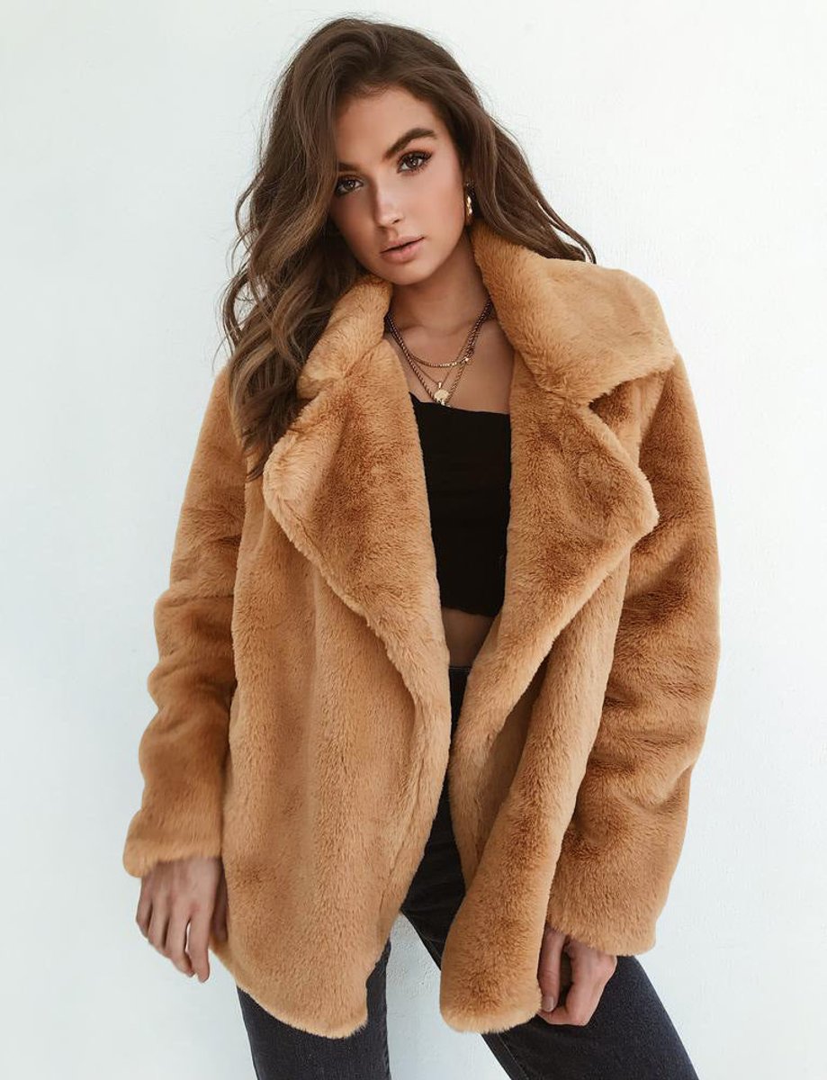 Vera | Oversized Teddy Lapel Collar Coat