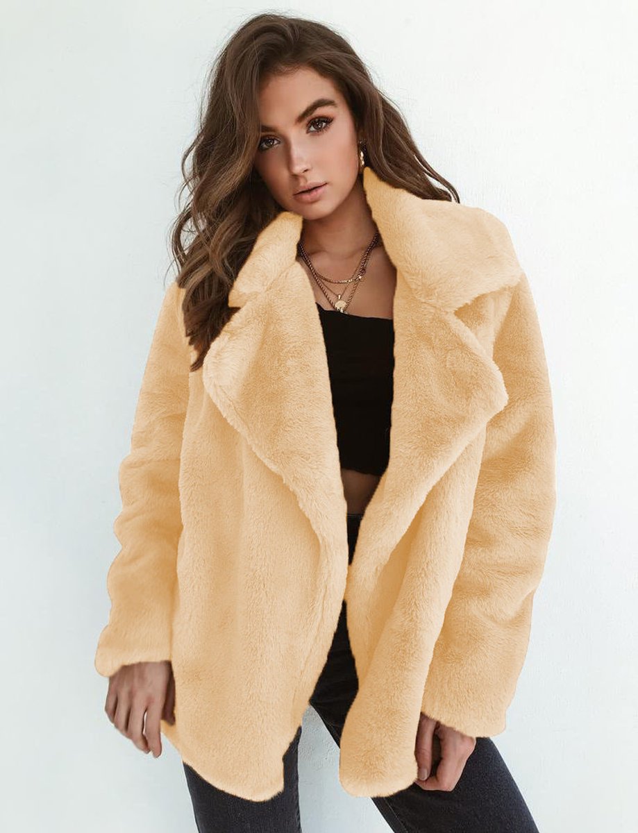Vera | Oversized Teddy Lapel Collar Coat