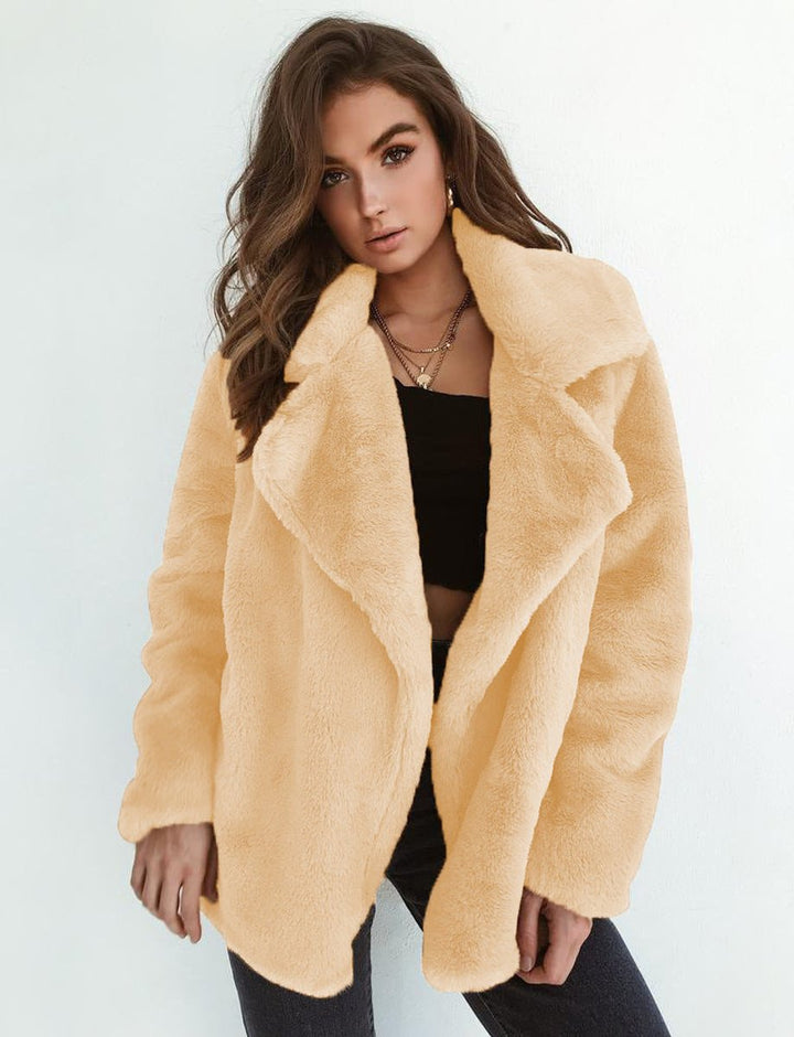 Vera | Oversized Teddy Lapel Collar Coat