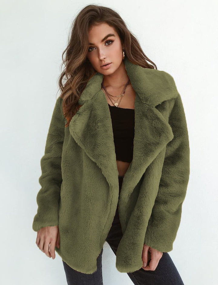 Vera | Oversized Teddy Lapel Collar Coat
