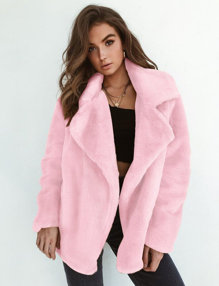 Vera | Oversized Teddy Lapel Collar Coat