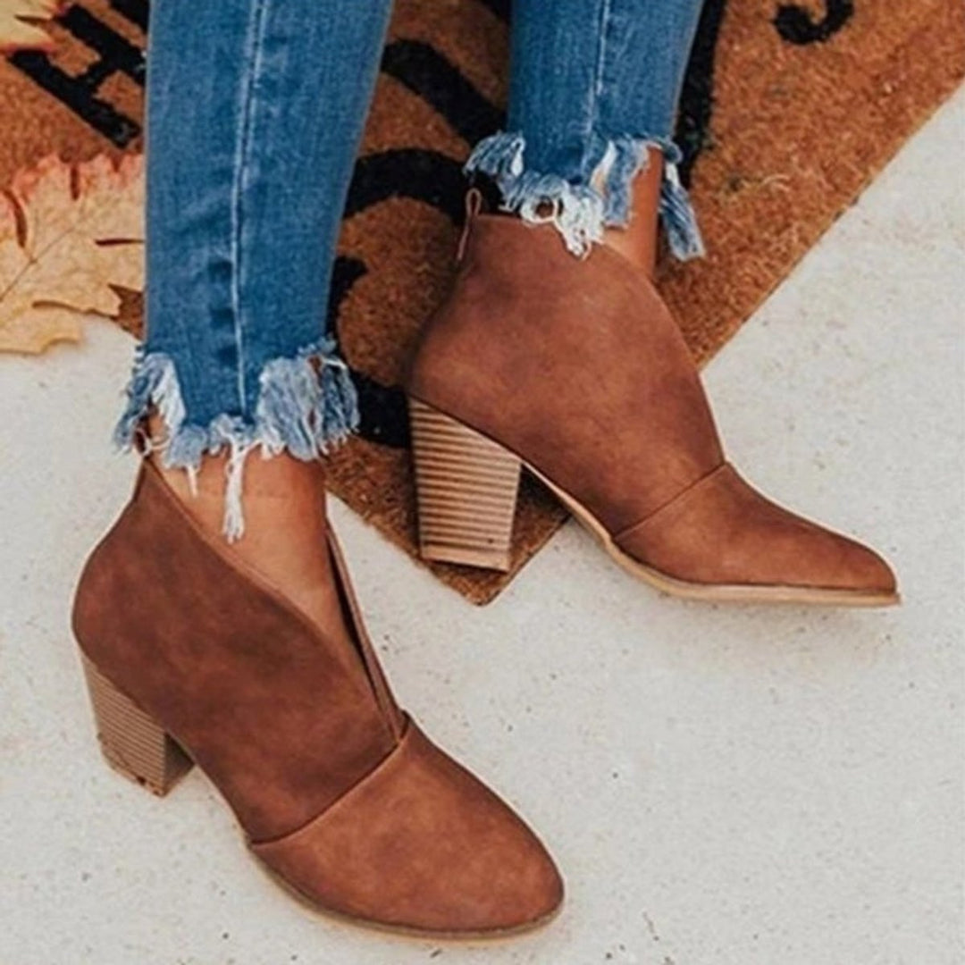 Matilda | Pointed Toe Block Heel Boots