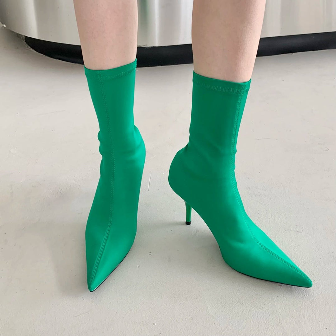 Annalise | Stiletto Sock Ankle Boots Womens